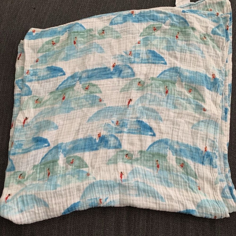 Little Unicorn Surfing Surfer Muslin‎ Swaddle Blanket